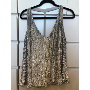 ASOS Silver Sequin Top US size 14